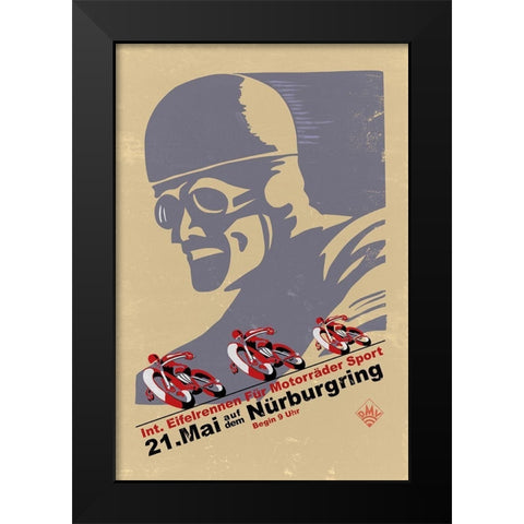 Nurburgring Vintage Racing  Black Modern Wood Framed Art Print by Rogan, Mark