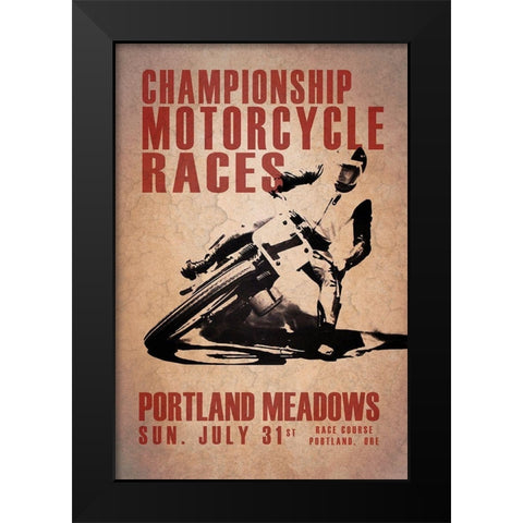 Portland Meadows Black Modern Wood Framed Art Print by Rogan, Mark