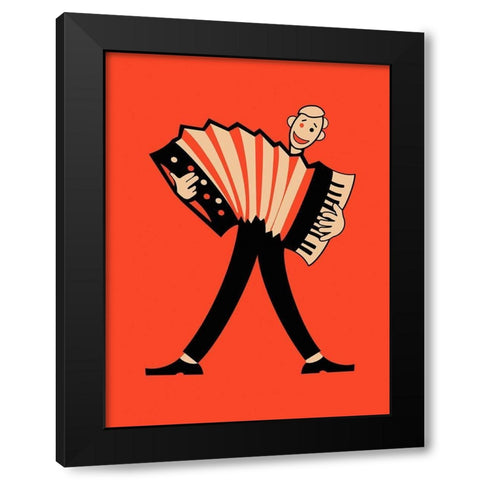 The Accordion  Black Modern Wood Framed Art Print with Double Matting by Rogan, Mark