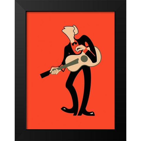 The Guitar  Black Modern Wood Framed Art Print by Rogan, Mark