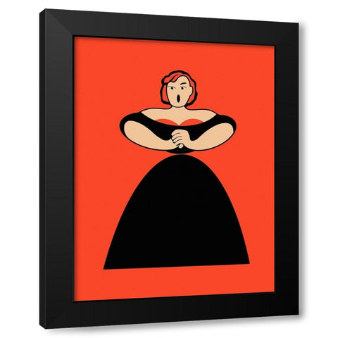 The Singer  Black Modern Wood Framed Art Print with Double Matting by Rogan, Mark