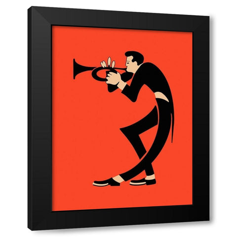 The Trumpet  Black Modern Wood Framed Art Print with Double Matting by Rogan, Mark