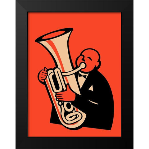 The Tuba  Black Modern Wood Framed Art Print by Rogan, Mark