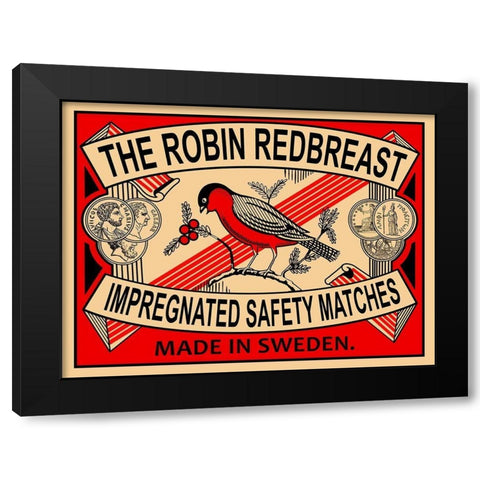 Robin Matches Black Modern Wood Framed Art Print with Double Matting by Rogan, Mark