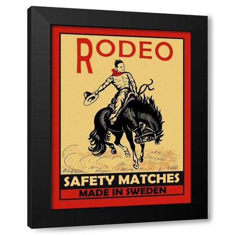 Rodeo Safety Matches Black Modern Wood Framed Art Print with Double Matting by Rogan, Mark