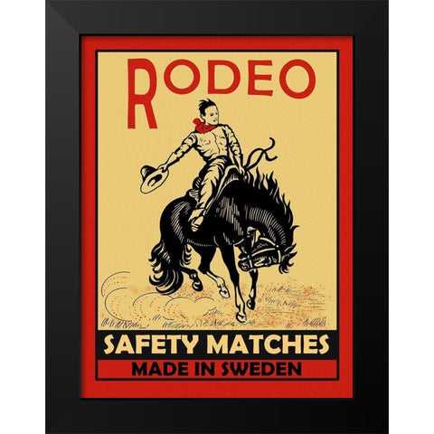 Rodeo Safety Matches Black Modern Wood Framed Art Print by Rogan, Mark