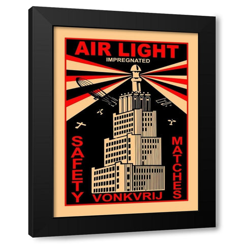 Air Light Matches Black Modern Wood Framed Art Print by Rogan, Mark