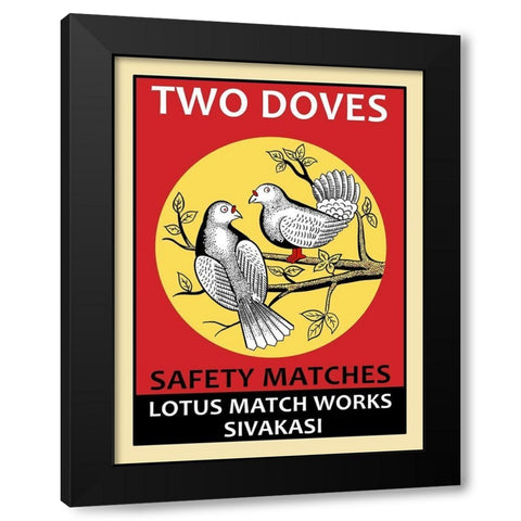 Two Doves Black Modern Wood Framed Art Print with Double Matting by Rogan, Mark