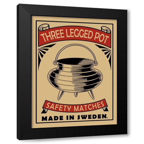 3 Legged Pot Black Modern Wood Framed Art Print with Double Matting by Rogan, Mark