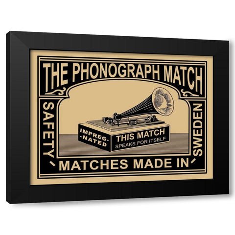 Phonograph Match Black Modern Wood Framed Art Print with Double Matting by Rogan, Mark