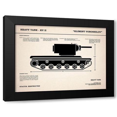 KV2 Heavy Tank Black Modern Wood Framed Art Print with Double Matting by Rogan, Mark