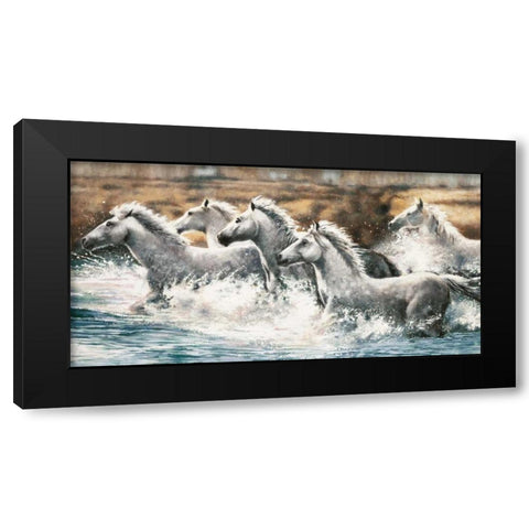 Running Wild Black Modern Wood Framed Art Print by Steele, Ralph