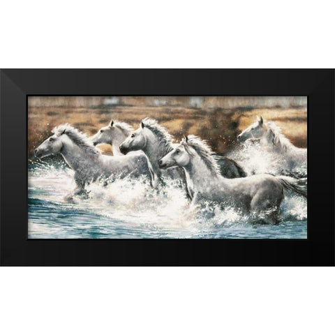 Running Wild Black Modern Wood Framed Art Print by Steele, Ralph