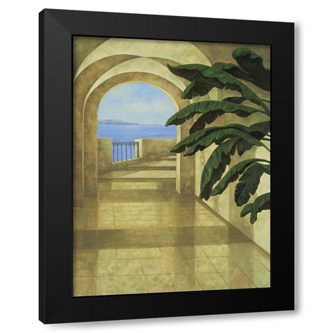 Ocean Villa II Black Modern Wood Framed Art Print with Double Matting by Blanco, Samuel