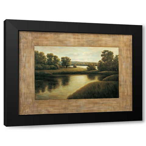 Lake View I Black Modern Wood Framed Art Print with Double Matting by Blanco, Samuel