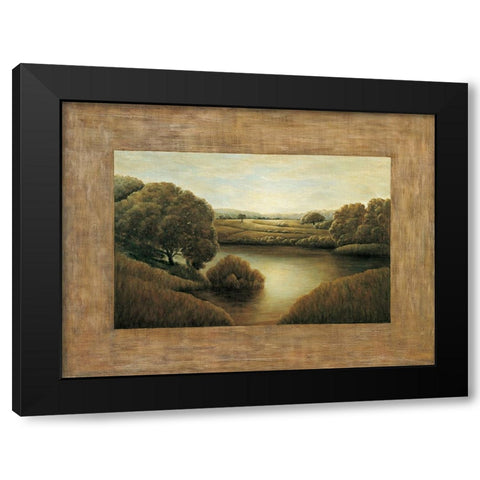 Lake View II Black Modern Wood Framed Art Print with Double Matting by Blanco, Samuel