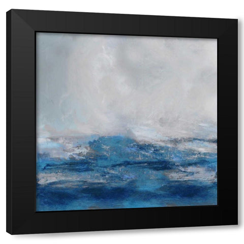Terra in Blues Black Modern Wood Framed Art Print by Messina, Jake
