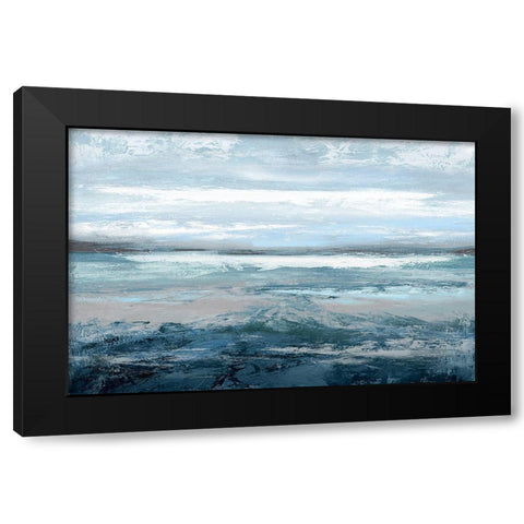 Aqua In Motion Black Modern Wood Framed Art Print by Messina, Jake