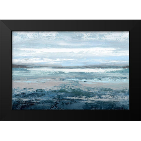 Aqua In Motion Black Modern Wood Framed Art Print by Messina, Jake