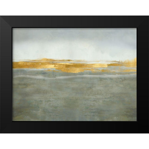 Linear Gold on Gray Black Modern Wood Framed Art Print by Messina, Jake