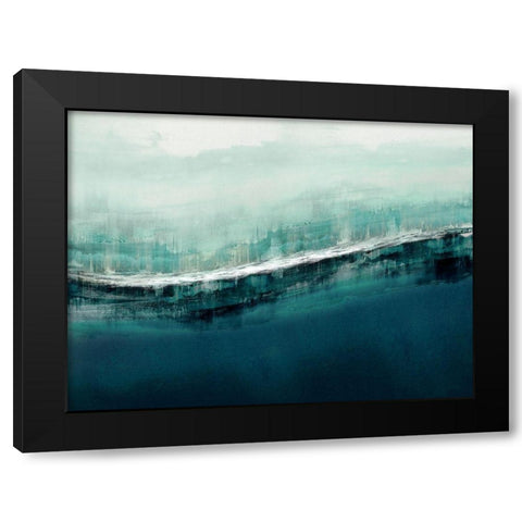 Flowing Cerulian Black Modern Wood Framed Art Print with Double Matting by Messina, Jake