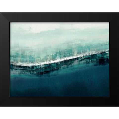 Flowing Cerulian Black Modern Wood Framed Art Print by Messina, Jake