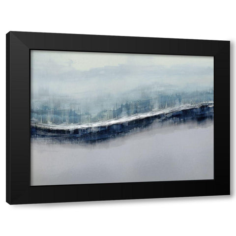 Flowing Gray Black Modern Wood Framed Art Print by Messina, Jake