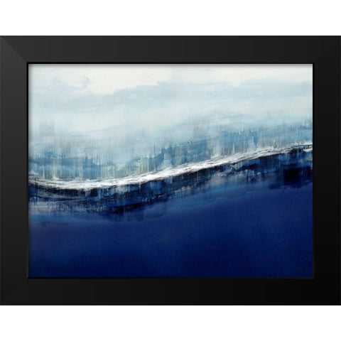 Flowing Indigo Black Modern Wood Framed Art Print by Messina, Jake