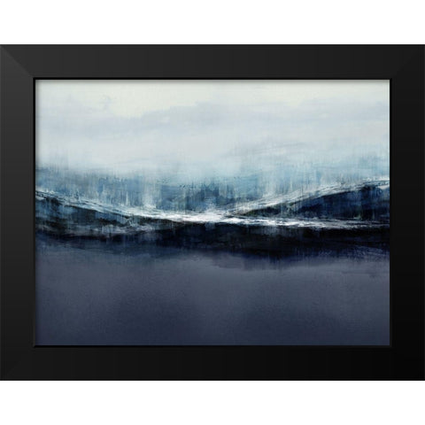 Ascending Blue Black Modern Wood Framed Art Print by Messina, Jake