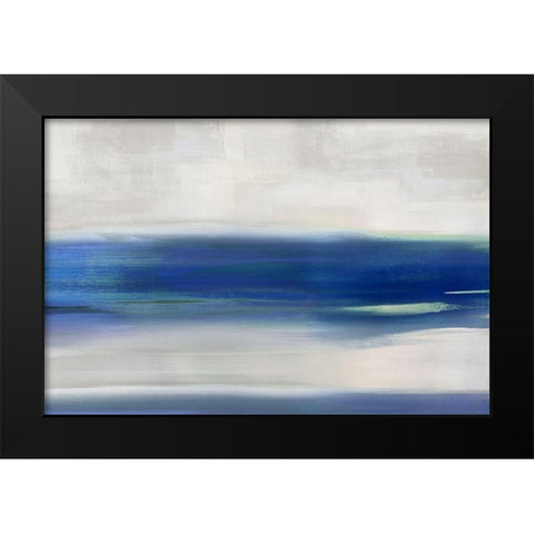 Blue Stroke Black Modern Wood Framed Art Print by Messina, Jake