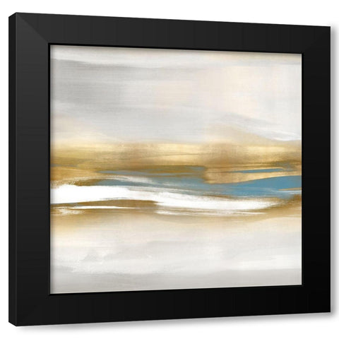 Highlight Gold and Teal II Black Modern Wood Framed Art Print with Double Matting by Messina, Jake