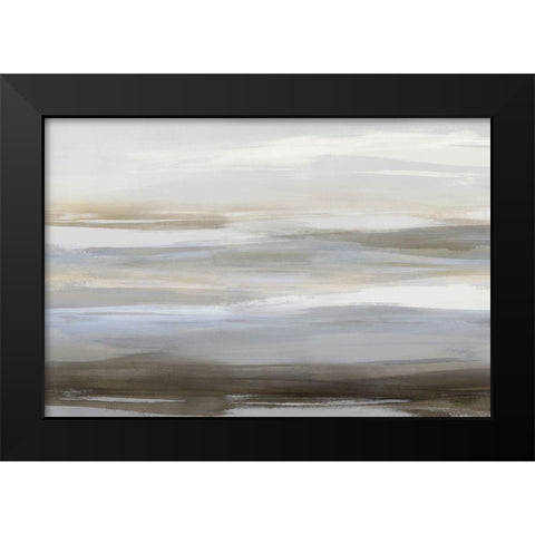 Neutral Strokes I Black Modern Wood Framed Art Print by Messina, Jake