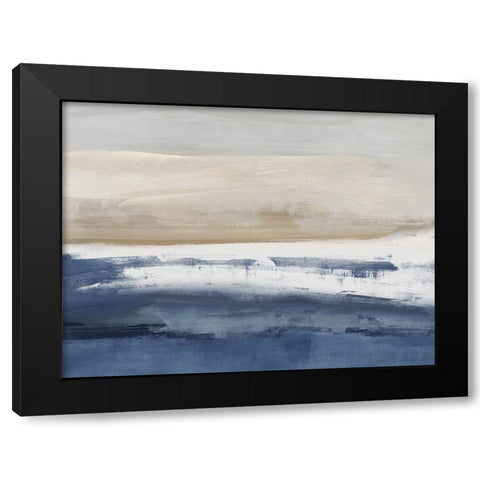Vista Blue Black Modern Wood Framed Art Print with Double Matting by Messina, Jake