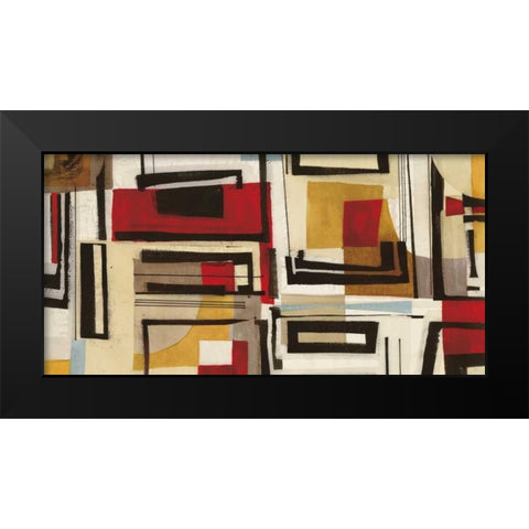 Geometry Black Modern Wood Framed Art Print by Gillen, Sophie