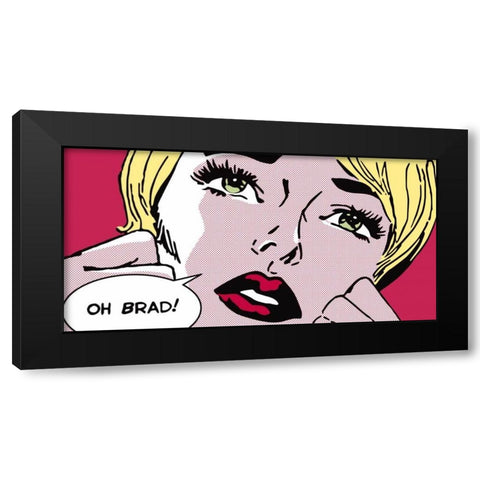 Oh Brad Black Modern Wood Framed Art Print with Double Matting by Sheila B.