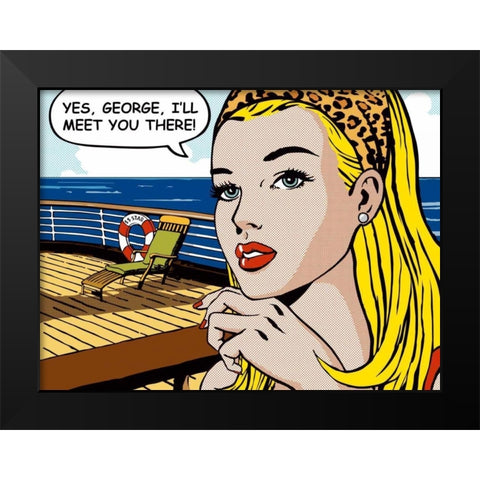 Yes-George Black Modern Wood Framed Art Print by Sheila B.