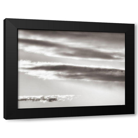 Black and white cloud formatio Black Modern Wood Framed Art Print by Plank, Savanah