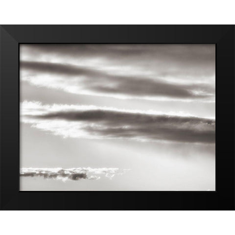 Black and white cloud formatio Black Modern Wood Framed Art Print by Plank, Savanah