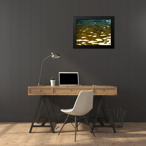 Water Reflections Black Modern Wood Framed Art Print by Plank, Savanah