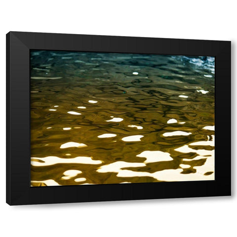 Water Reflections Black Modern Wood Framed Art Print by Plank, Savanah