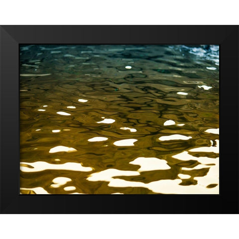 Water Reflections Black Modern Wood Framed Art Print by Plank, Savanah