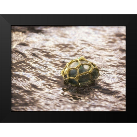 Vintage glass float Black Modern Wood Framed Art Print by Plank, Savanah