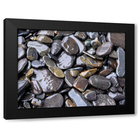 Beach rock detail Black Modern Wood Framed Art Print with Double Matting by Plank, Savanah
