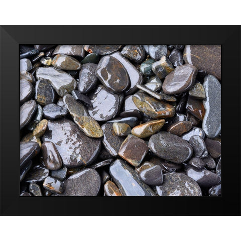 Beach rock detail Black Modern Wood Framed Art Print by Plank, Savanah