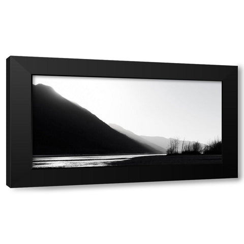 BandW glacial river Black Modern Wood Framed Art Print with Double Matting by Plank, Savanah
