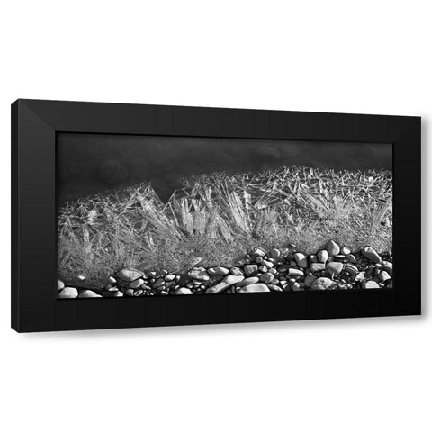 Frozen Rivers Edge Black Modern Wood Framed Art Print by Plank, Savanah