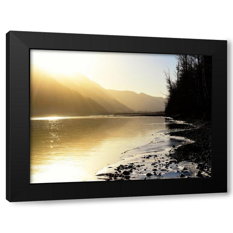 Knik River Black Modern Wood Framed Art Print by Plank, Savanah