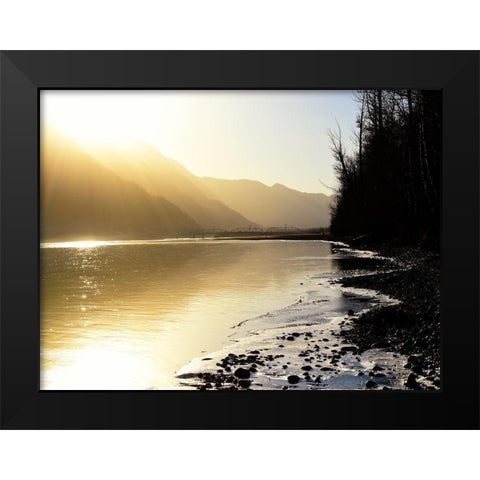Knik River Black Modern Wood Framed Art Print by Plank, Savanah