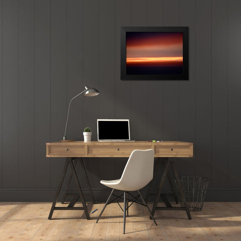 Abstract Sunset Black Modern Wood Framed Art Print by Plank, Savanah