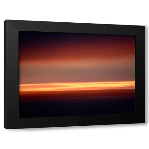 Abstract Sunset Black Modern Wood Framed Art Print by Plank, Savanah